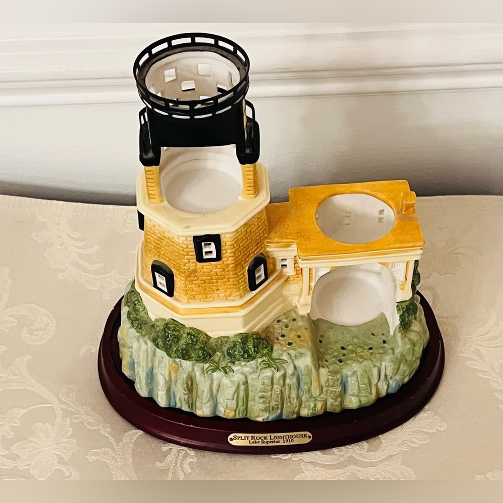Split Rock Lighthouse Candle Holder- Perfect Home Decor Addition - Picture 3 of 13